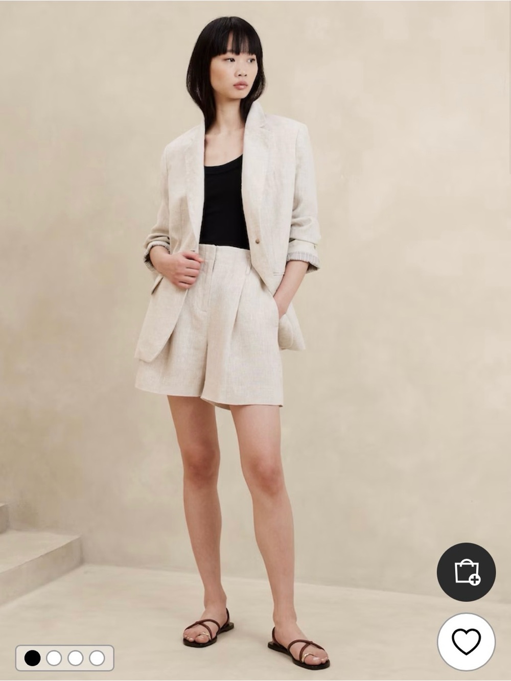 Banana Republic 100% Linen Shorts in Neutral